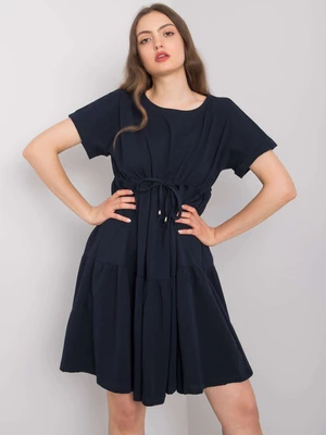 RUE PARIS Dark blue cotton dress