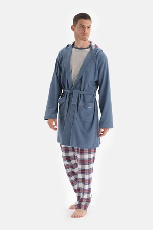 Dagi Indigo Plaid Dressing Gown