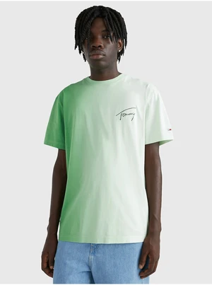 Light Green Mens T-Shirt Tommy Jeans - Men