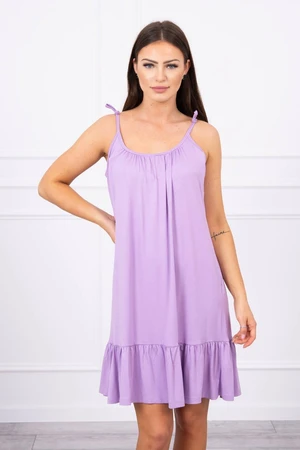 Dress with thin shoulder straps purple