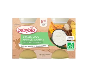 Babybio Brassé Mango, ananas a kokosové mléko 2x130 g