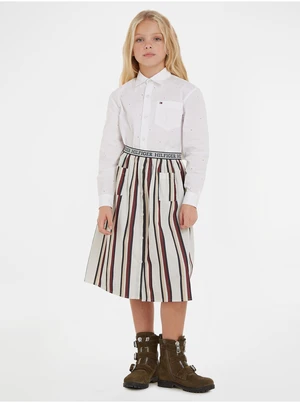 Creamy Girly Striped Midi Skirt Tommy Hilfiger - Girls