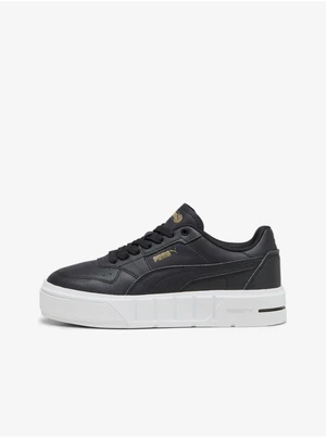 Black Women's Leather Sneakers on Puma Cali Court - Women