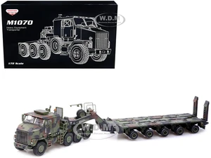 M1070 Heavy Equipment Transporter Army Camouflage "Armor Premium" Series 1/72 Diecast Model by Panzerkampf