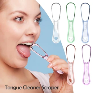 1PC Tongue Cleaner Scraper Health Care Tongue Cleaner Scraper Remove Stains Fresh Breath Tongue Cleaning Tool for Adult H3W3