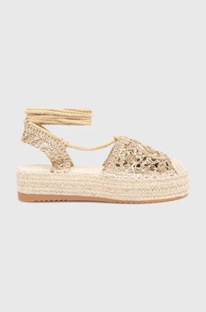 Espadrilky Answear Lab dámské, zlatá barva, na platformě