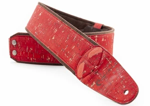 RightOnStraps Cork Gitarový pás Red