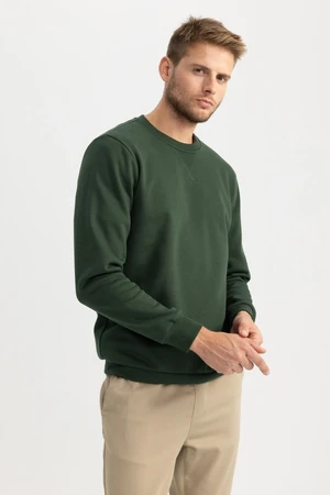 DEFACTO Regular Fit Crew Neck Cotton Basic Sweatshirt