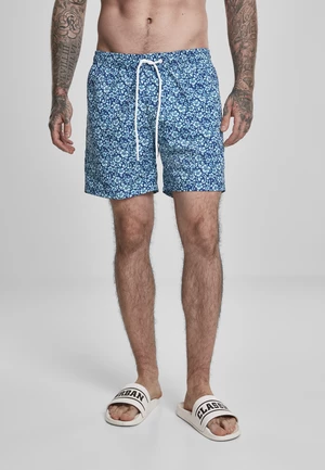 Men's swimwear with a floral pattern blue