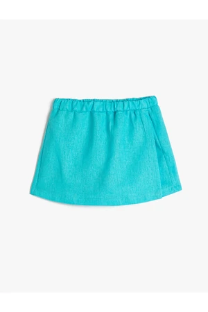 Koton Linen Shorts Skirt Elasticated Wrapover Waist.