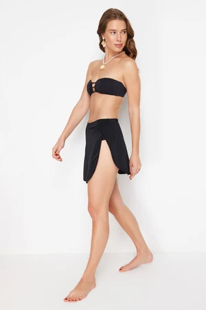 Trendyol Black Skirted Regular Bikini Bottom