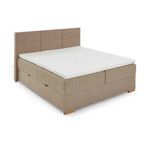 Beżowe łóżko boxspring ze schowkiem 160x200 cm Tambo – Meise Möbel