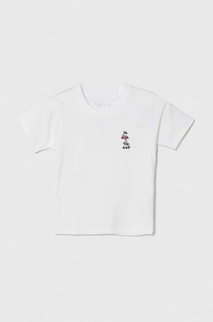 Dětské bavlněné tričko Abercrombie & Fitch bílá barva, s aplikací