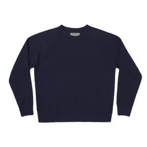 Organic Basics Bavlnený sveter Organic Basics Organic Cotton Mid-Weight Sweat - navy - L