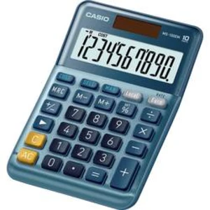 Casio MS-100EM stolní kalkulačka modrá Displej (počet míst): 10 solární napájení (d x š) 101 mm x 149 mm