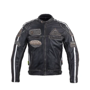 Pánská kožená moto bunda W-TEC Sheawen Vintage  4XL  černá