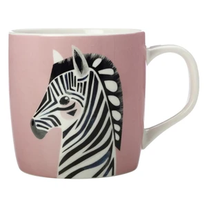 Ružový porcelánový hrnček Maxwell & Williams Pete Cromer Zebra, 375 ml