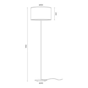 Biela stojacia lampa s detailom v zlatej farbe Sotto Luce Mika, ⌀ 40 cm