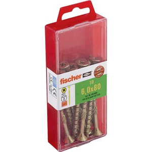 Fischer  653980 skrutka so zápustnou hlavou 6 mm 80 mm krížová dražka Pozidriv     glavanizované zinkom 10 ks