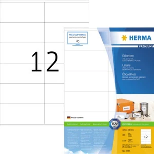 Herma 4457 etikety 105 x 48 mm papier  biela 1200 ks permanentné univerzálne etikety, výplatné etikety atrament, laser,