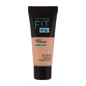 Maybelline Fit Me! Matte + Poreless 30 ml make-up pro ženy 122 Creamy Beige na smíšenou pleť; na mastnou pleť; na problematickou pleť s akné