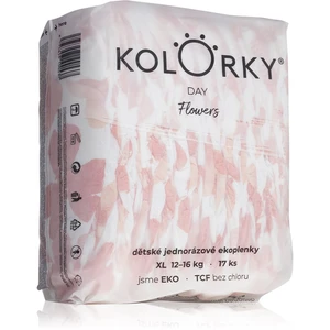 Kolorky Day Flowers jednorazové EKO plienky veľkosť XL 12-16 Kg 17 ks