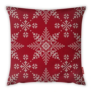 Obliečka na vankúš Vitaus Christmas Period Red Snowflakes Pattern, 43 x 43 cm