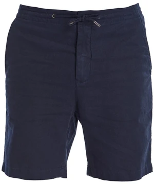 Barbour Jednofarebné ľanové kraťasy Barbour Linen Mix Shorts - navy