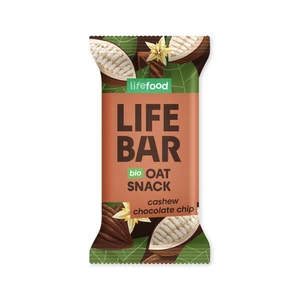 Tyčinka Lifebar Oat snack s kešu a kúskami čokolády 40 g BIO   LIFEFOOD