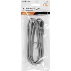 Síťový kabel RJ45 Vivanco 45700, CAT 5e, F/UTP, 1.50 m, šedá