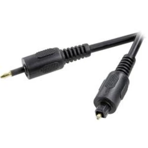 Toslink digitální audio kabel SpeaKa Professional SP-7870644, [1x Optická zástrčka 3,5 mm - 1x Toslink zástrčka (ODT)], 1.00 m, černá