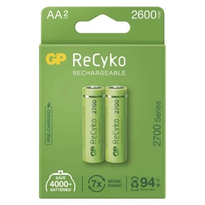 Nabíjecí tužkové baterie AA GP ReCyko HR6 2700mAh NiMH B2127 blistr