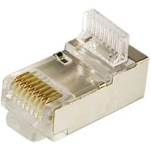 Konektor RJ45 LogiLink MP0004, zástrčka rovná, 100 ks, stříbrná