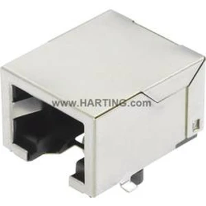 Konektor RJ45 EtherCon Harting 09 45 551 1110, spojka zahnutá, stříbrná