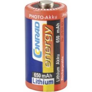 Lithiový akumulátor Conrad energy CR 123, 650 mAh