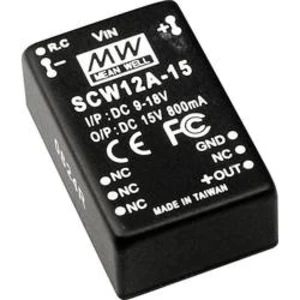 DC/DC měnič MeanWell SCW12B-05, +5 V/DC 2400 mA, 12 W