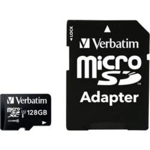 Paměťová karta microSDXC, 128 GB, Verbatim Premium, Class 10, vč. SD adaptéru