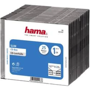 Hama obal na CD Slim, 25 ks, transparentní/černá. Hama transparentní, černá (š x v x h) 142 x 125 x 5.2 mm Hama