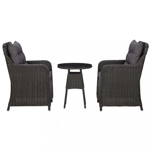 Záhradný bistro set 3 ks čierna / sivá Dekorhome