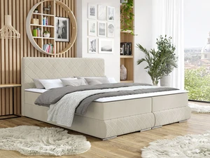 Moderní box spring postel Alfie 180x200, krémová Manila