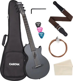 Cascha Carbon Fibre Acoustic Guitar Black Matte Akusztikus gitár