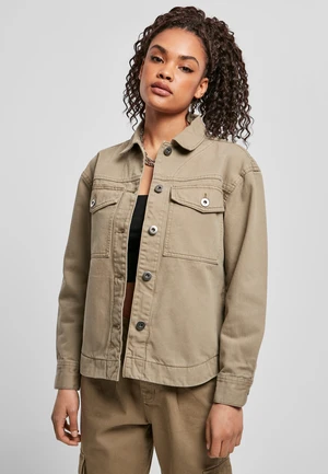 Women's oversized khaki shirt jacket