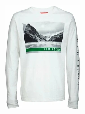 Pánské tričko CCM  NOSTALGIA POND L/S TEE SR White