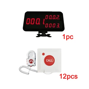 LED Receiver Display with 12PCS Patient Button Wireless Service Nurse Call System