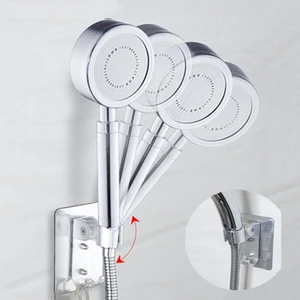 Adjustable Aluminum Shower Bracket Storage Holder Bathroom Shower Head Suction Cup Self Adhesive Punch-Free Hook Bath Accessory