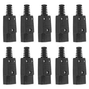 10X Black IEC-320 C14 Male Plug AC Power Inlet Socket Connector 250V 10A