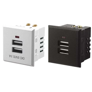 Dual USB Socket 5V 2.1A Dual USB Power Socket Embedded Dual USB Desktop Receptacle DC Charging Power Panel Module Outlet