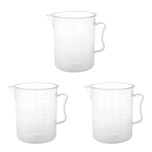 3X 1000Ml Transparent Graduated Beaker With Handle Promotion