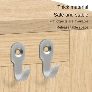 Silver Coat And Hat Hook Thickened Cabinet Single Hook Solid Steel Coat Hook Stainless Steel Hook Rustless Screws Wall Mounted