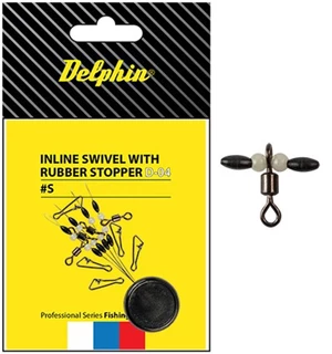 Delphin obratlík se stoperem Inline swivel with rubber stopper S / 0